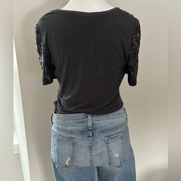 Tory Burch Stretchy Sequin T-Shirt - Picture 3 of 4